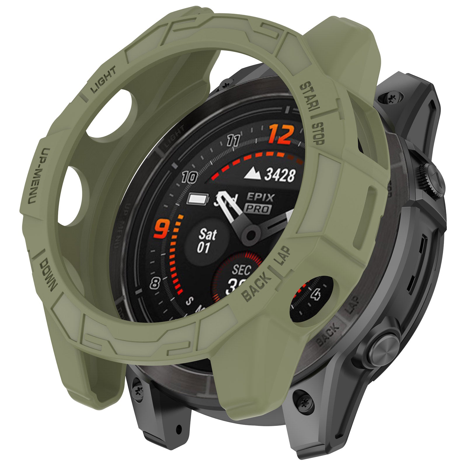 For Garmin Quatix 7 Pro Anti-collision TPU Smartwatch Case Hollow Protective Frame - Orange For Garmin Quatix 7 Pro Anti-collision TPU Smartwatch Case Hollow Protective Frame - Orange